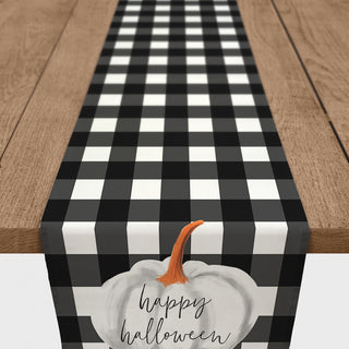 Happy Halloween Buffalo Check Table Runner