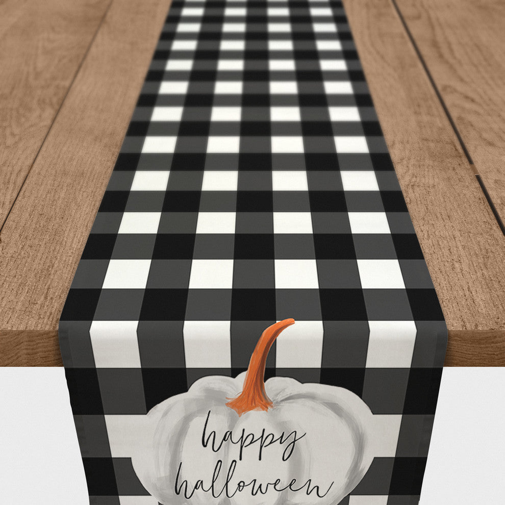 Happy Halloween Buffalo Check Table Runner