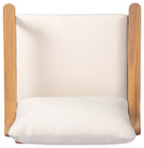 Oskimor Outdoor Mid-Century Lounge Chair With Cushions, Teak/Beige, Set of 2