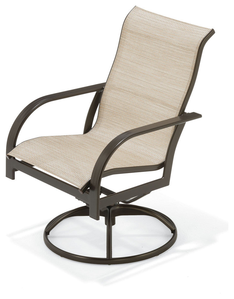 Key West Sling High Back Swivel Rocker Dining Chair
