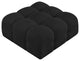 Ames Boucle Fabric Modular Chair, Black, Ottoman