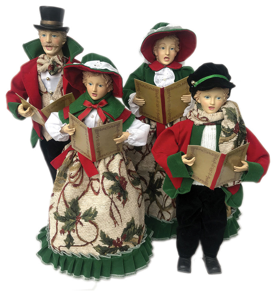 27-37" Holly Carolers, 4-Piece Set