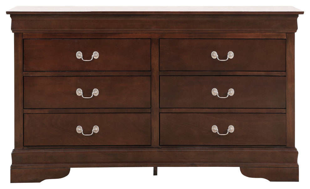 Louis Phillipe 6-Drawer Dresser, Cappuccino