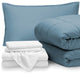 Bare Home 5-Piece Twin Bed-in-a-Bag, Coronet Blue, White