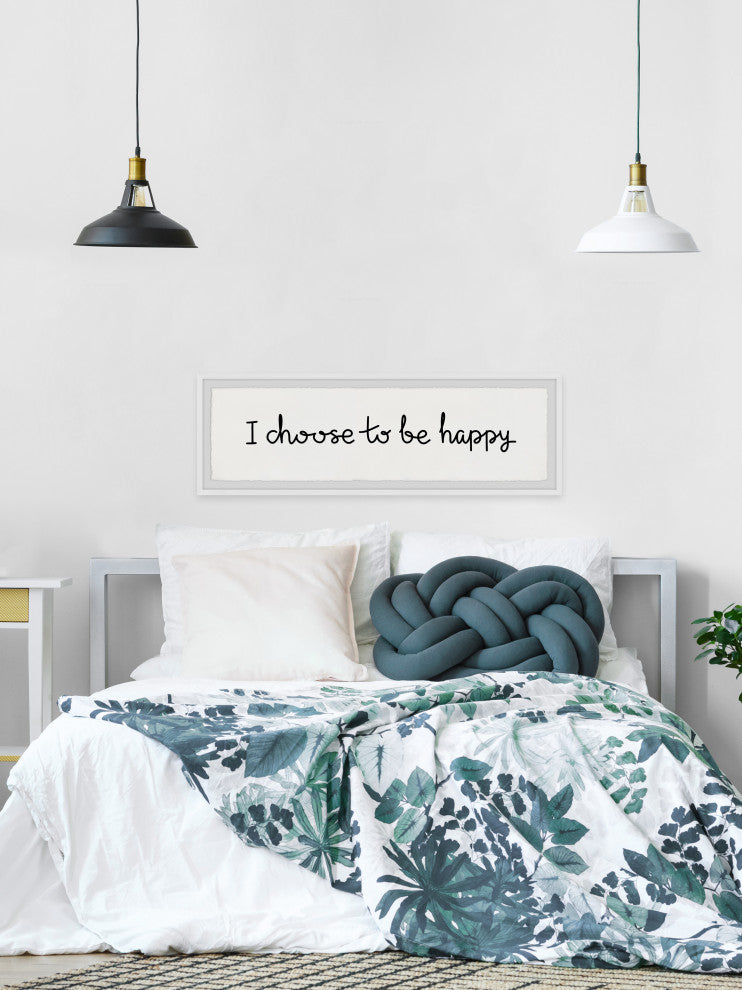 "I Choose to Be Happy" Framed Painting Print, 30x10