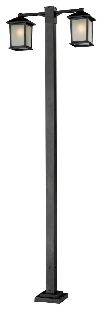Holbrook Collection 2 Head Outdoor Post in Black Finish
