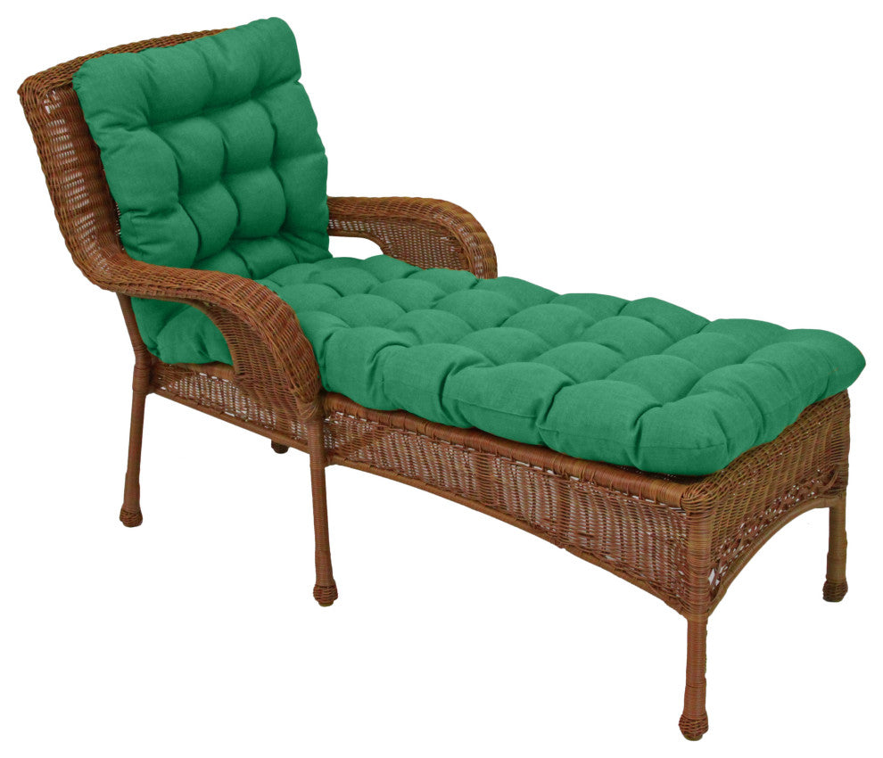 74"X19" Squared Outdoor Solid Tufted Chaise Lounge Cushion, Tangerine Dream