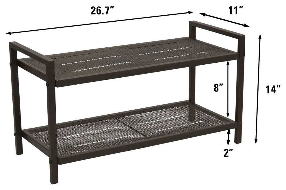 2-Tier Metal Shoe Rack