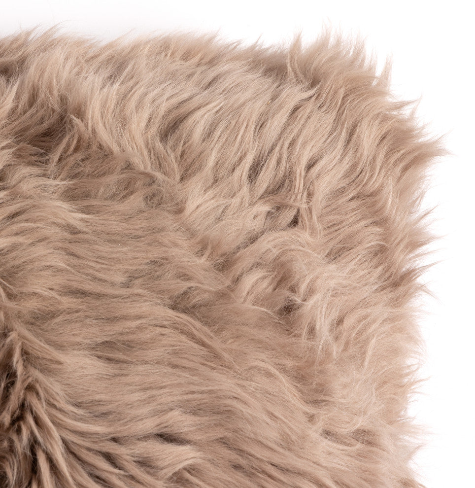 Lalo Lambskin Lumbar Pillow, Single-Taup