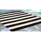 Sorrento Rugby Stripe Indoor/Outdoor Rug, Black, 8' Square