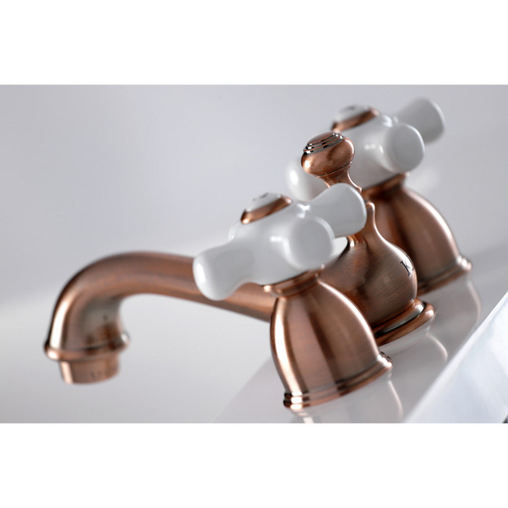 Kingston Brass KS395PXAC Widespread Bathroom Faucet, Antique Copper