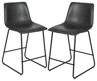 24 inch LeatherSoft Counter Height Barstools, Set of 2, Gray