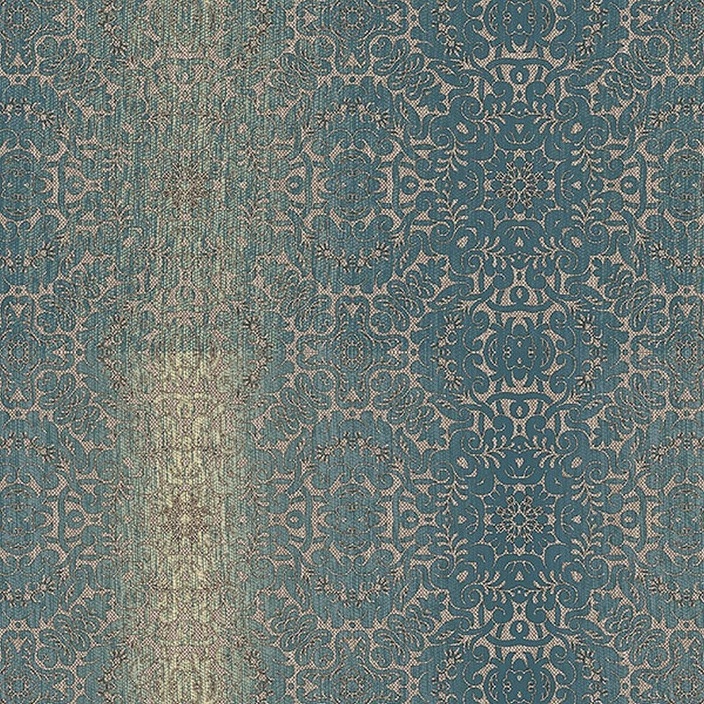 Texture Style 2, Modern Damask Faux Green Wallpaper Roll