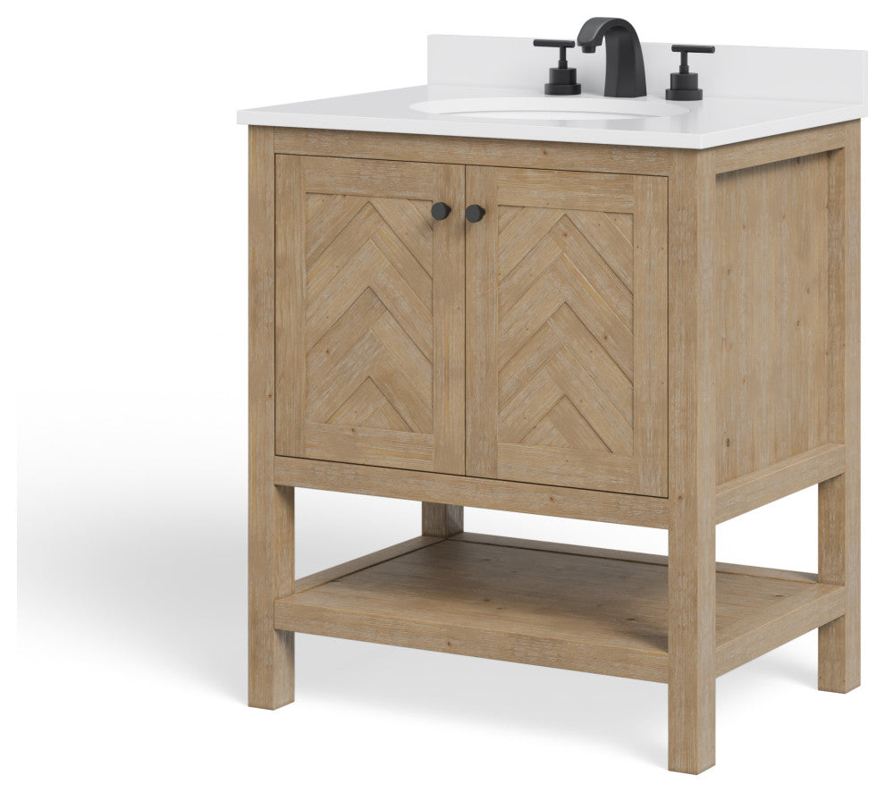 The Sequoia Bathroom Vanity, Acacia, 30", Single Sink, Freestanding