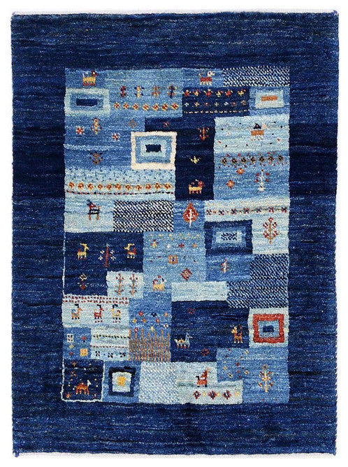 Navy Blue Persian Hand Knotted Gabbeh 1'11"x2'7"