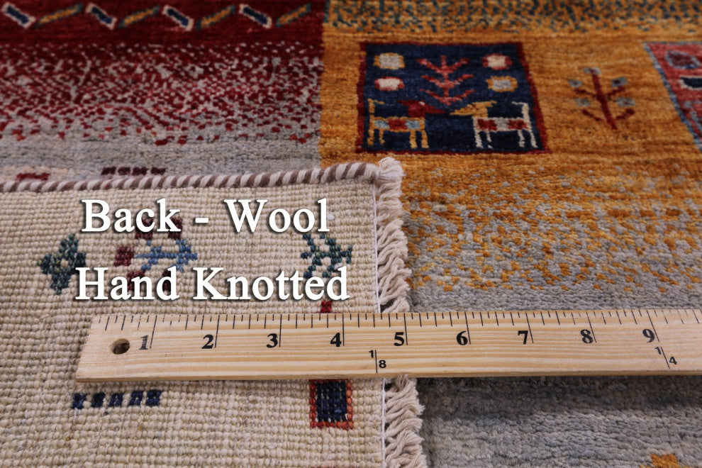 5' 5" X 7' 9" Tribal Persian Gabbeh Handmade Wool Rug Q9760