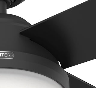 Hunter 52" Dempsey Matte Black Ceiling Fan, LED Kit, Remote