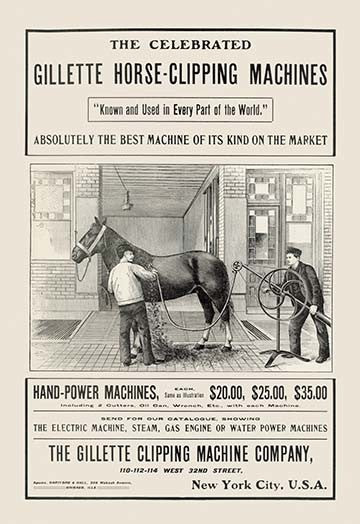 The Celebrated Gillette Horse-Clipping Machines- Gallery Wrapped Canvas Art