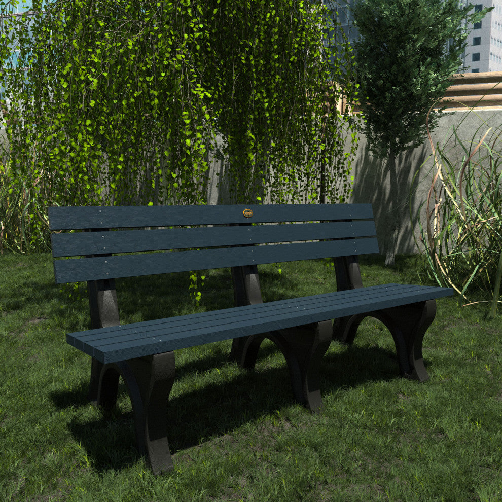 Aurora Traditional 6' Park Bench, Federal Blue