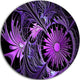 Embossed Purple Floral Shapes, Floral Round Wall Art, 11"