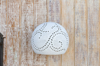Large White Filigree Lucknow Macrame Pendant Lantern