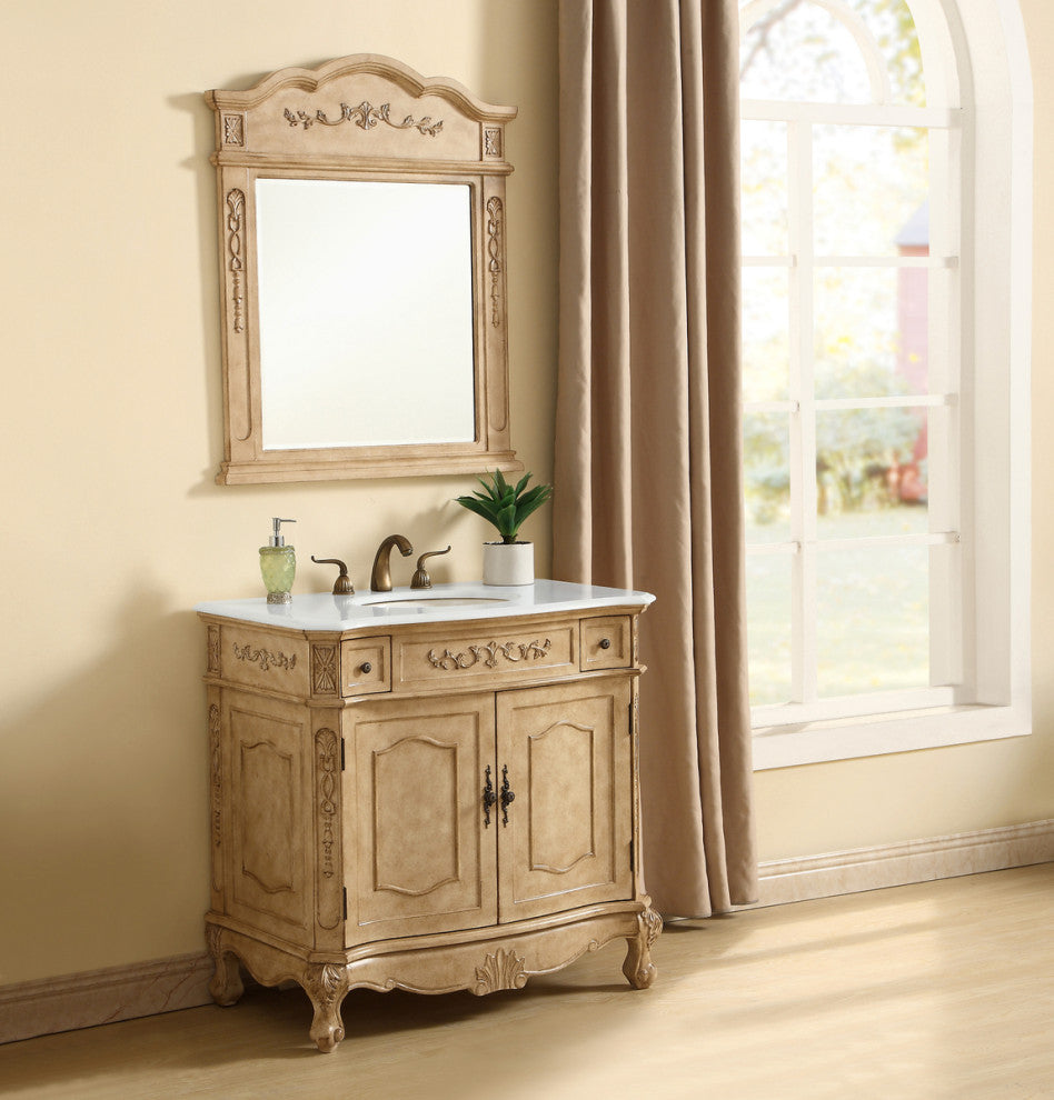 36" Single Bathroom Vanity, Vintage Mint