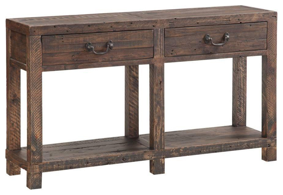Chapel Farm House Console Table in Rustic Brown Reclaimed Wood