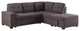 Katie Brown Linen Sleeper Sectional Sofa With Storage Ottoman, Storage Arm