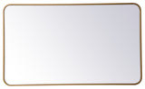 Ellis Soft Corner Metal Rectangular Mirror, Brass, 24" x 40"