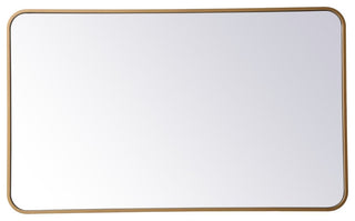Ellis Soft Corner Metal Rectangular Mirror, Brass, 24" x 40"