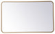 Ellis Soft Corner Metal Rectangular Mirror, Brass, 24"x40"