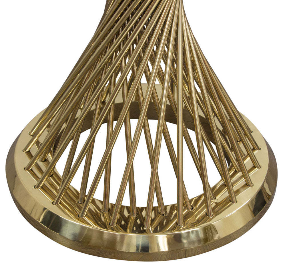 Solstice 18" Round End Table With Spiral Spoked Base, Gold
