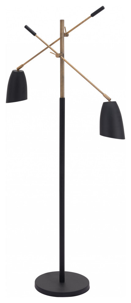 Black and Gold Adjustable Floor Lamp
