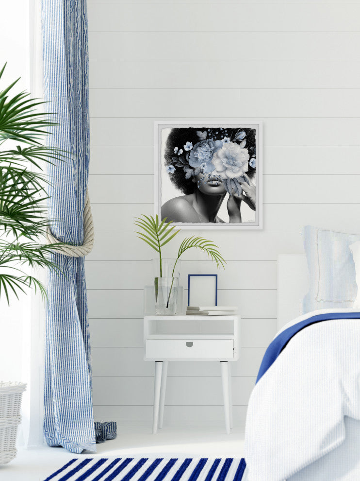 "Flower Mask" Framed Painting Print, 12x12