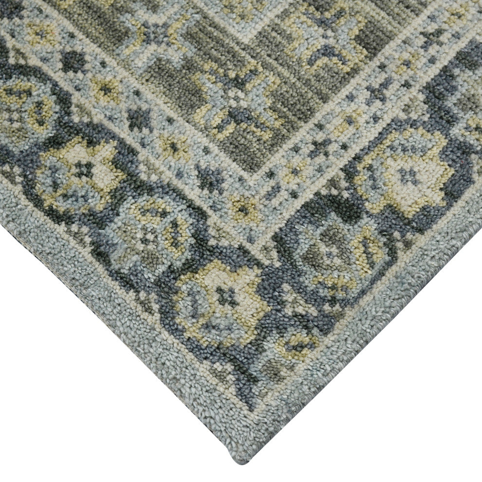 Divine Morada Area Rug, Light Blue, 9' x 12', Bordered