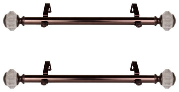 Lyla 1" Diameter Side Curtain Rod 12-20", Set of 2, Bronze