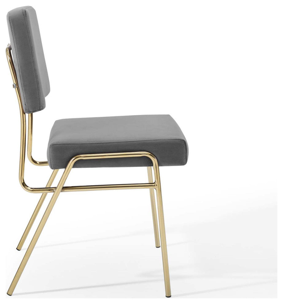 Craft Performance Velvet Dining Side Chair Gold Gray