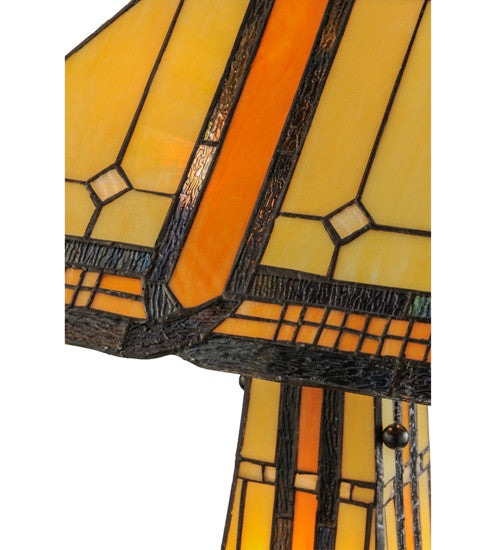Meyda lighting 50805 25"H Sierra Prairie Mission Lighted Base Table Lamp