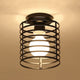 Small Cage Ceiling Light Fixture, Rust, Black, Industrial