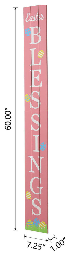 60" Easter Wooden Blessings Porch Sign