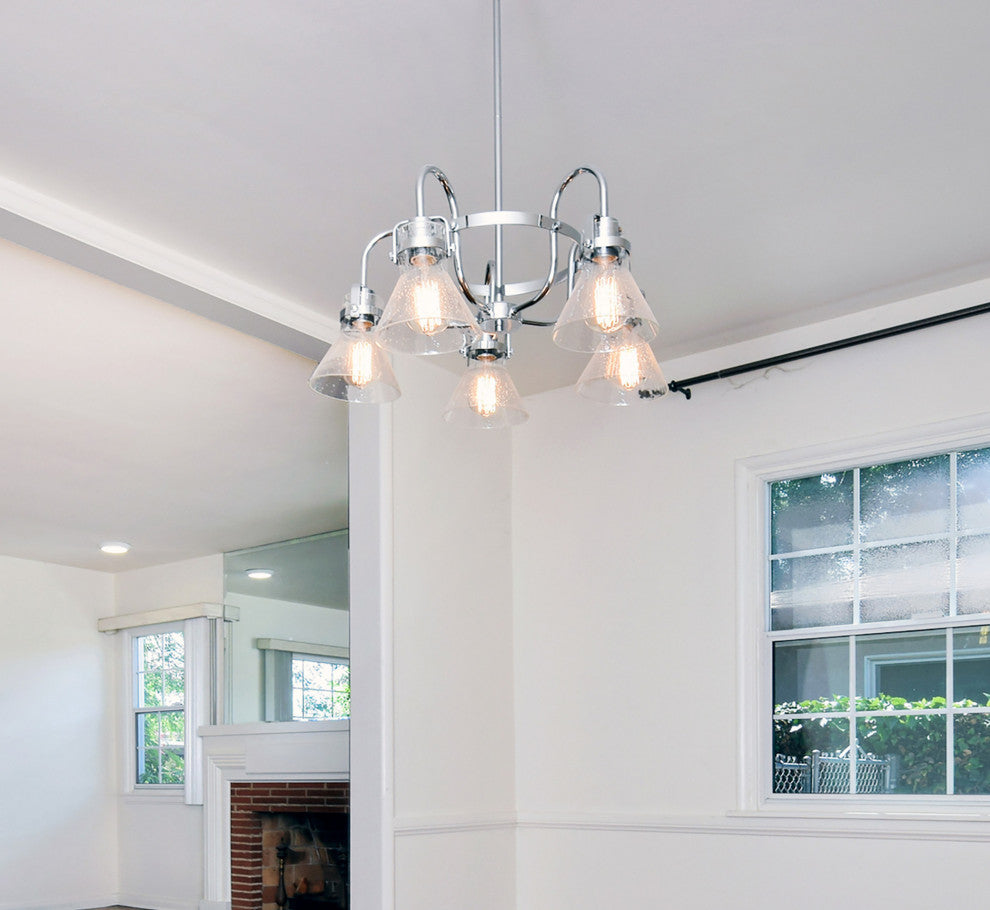 Maxim 26117 Seafarer 5 Light 24" Seedy Glass Chandelier - Oil Rubbed Bronze