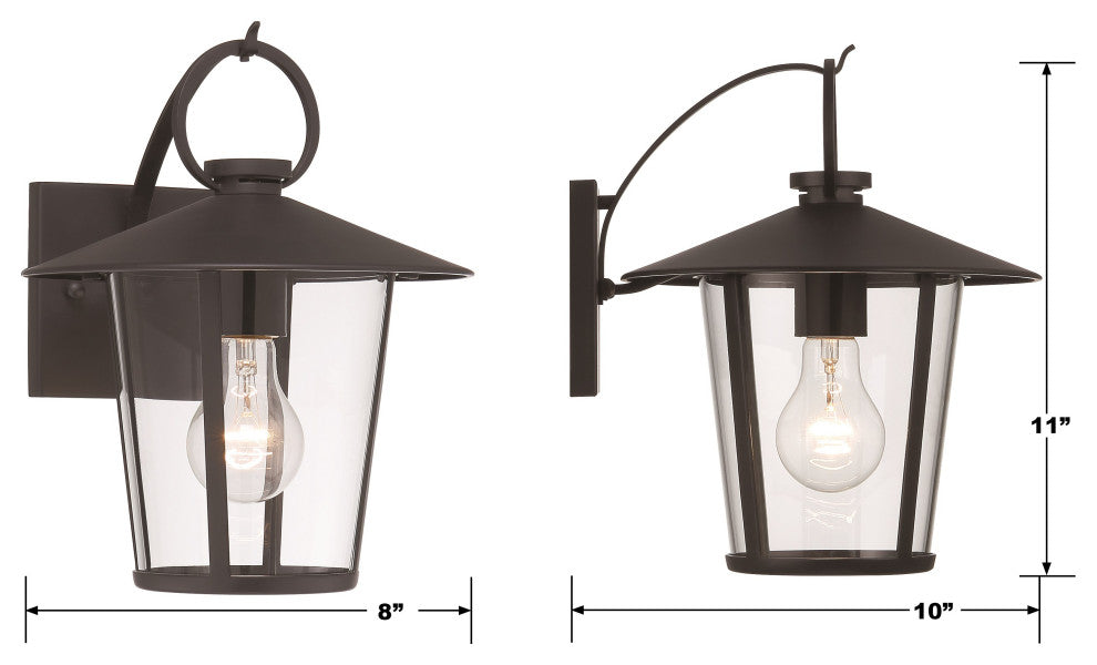 Andover 1-Light Matte Black Outdoor Wall Mount