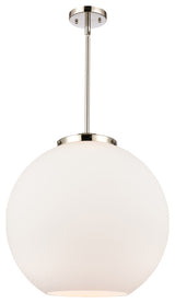 Athens Pendant, Polished Nickel, Matte White, Matte White