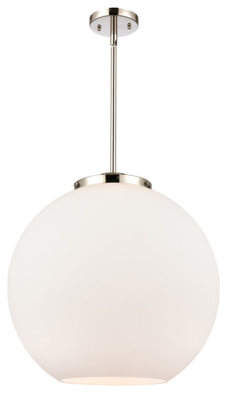 Athens Pendant, Polished Nickel, Matte White, Matte White