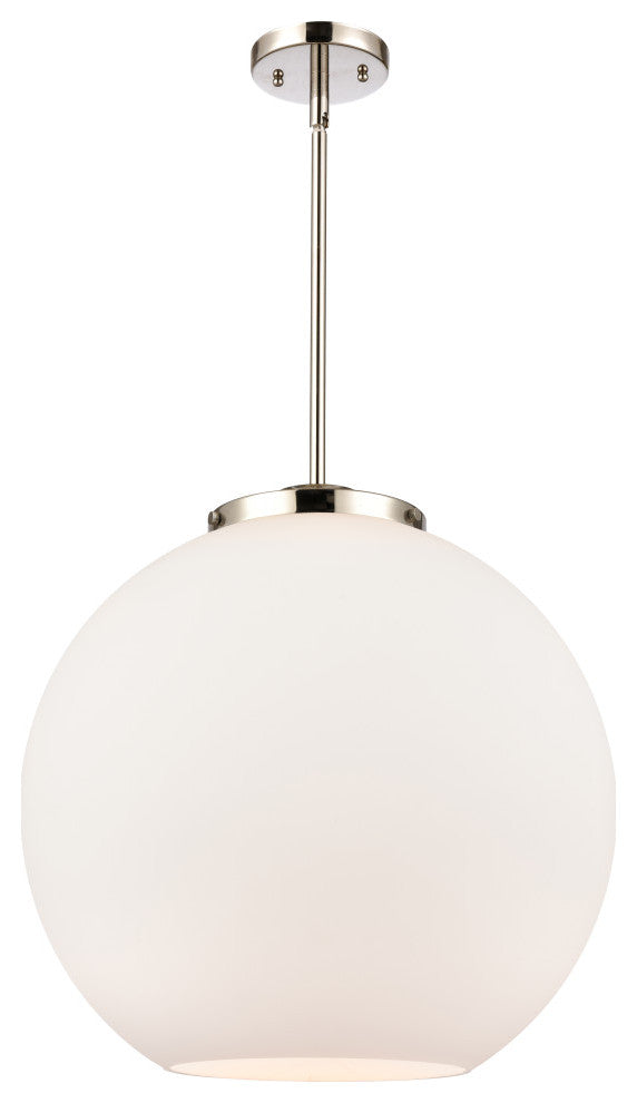 Athens Pendant, Polished Nickel, Matte White, Matte White