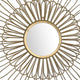 Decorative Wall Mirror and 3D Wire Wall Sculpture in Brushed Gold Floral Wire