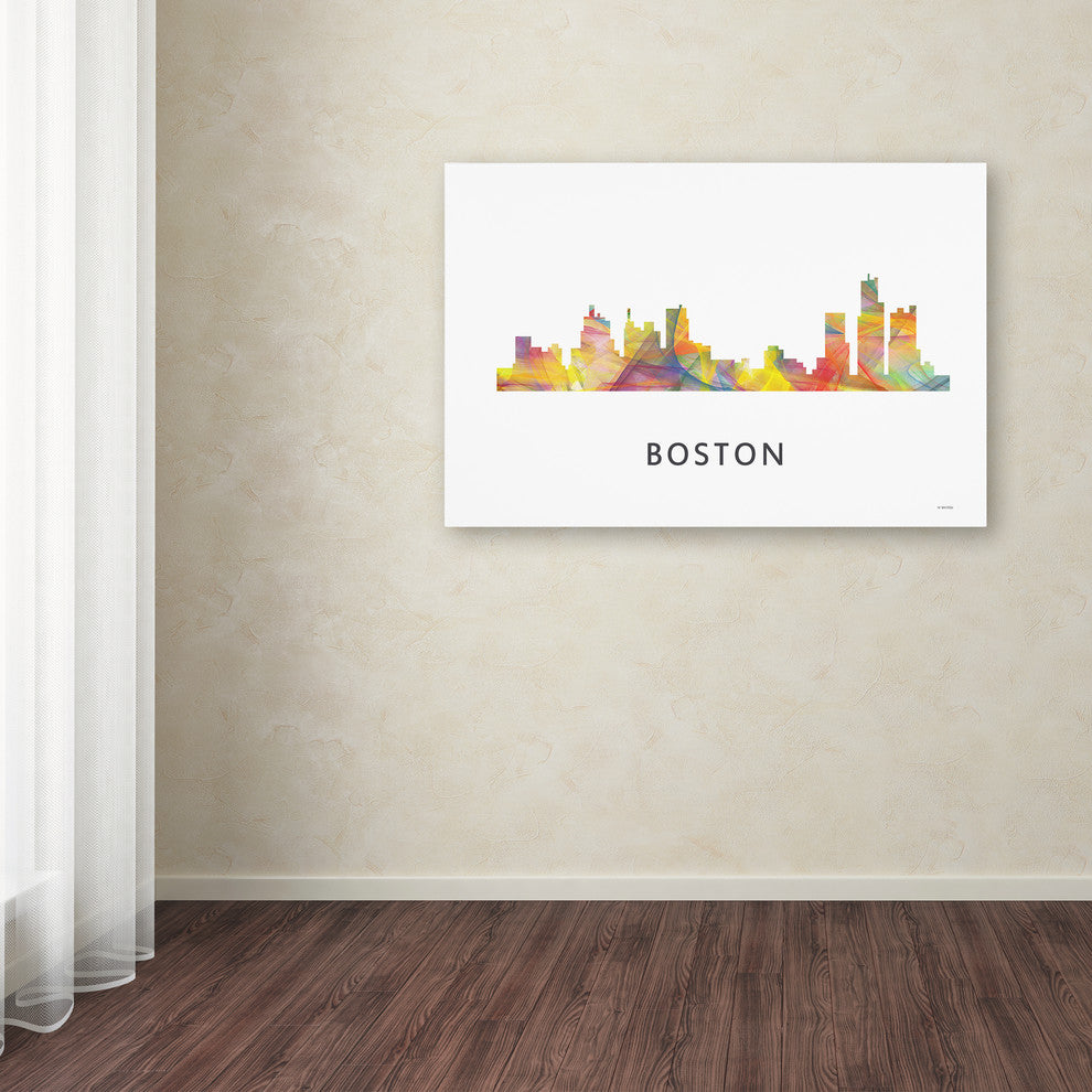 'Boston Mas. Skyline Wb-1' Canvas Art, 19x12