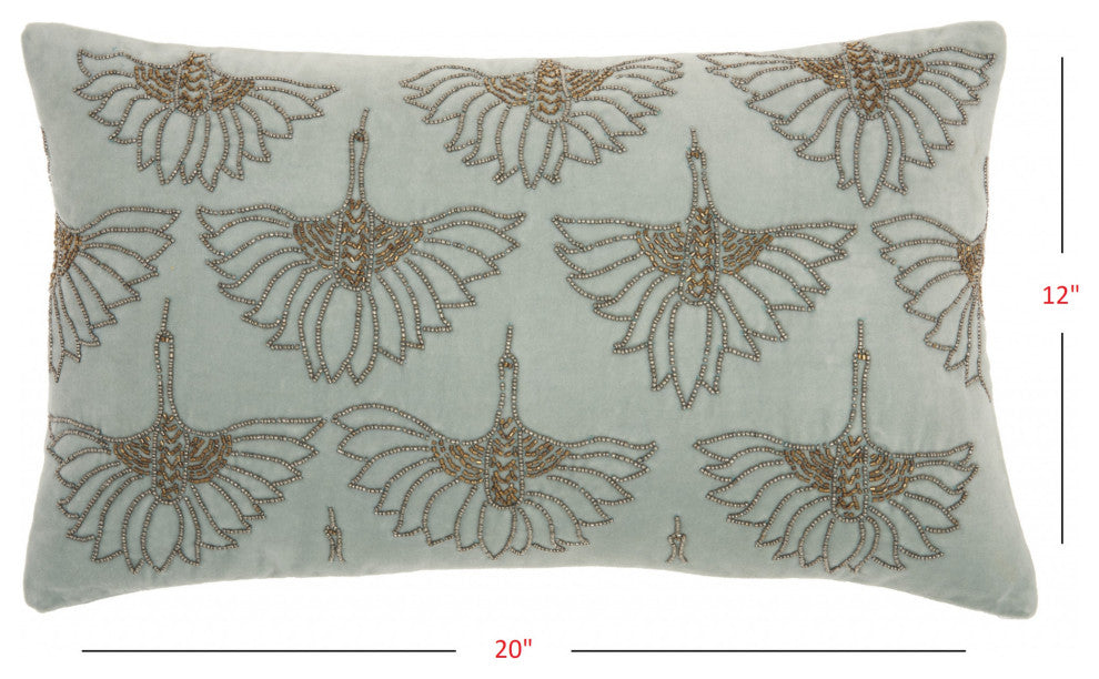 Brilliant Celadon Blue lumbar Pillow