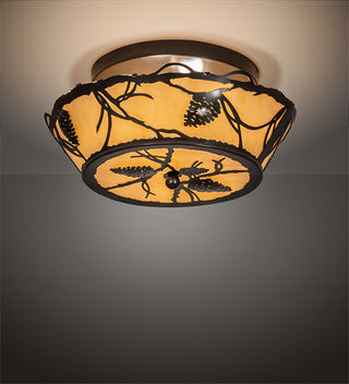 16 Wide Pinecone Flushmount