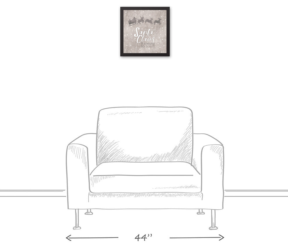 Snowy Sleigh Ride 12x12 Black Framed Canvas